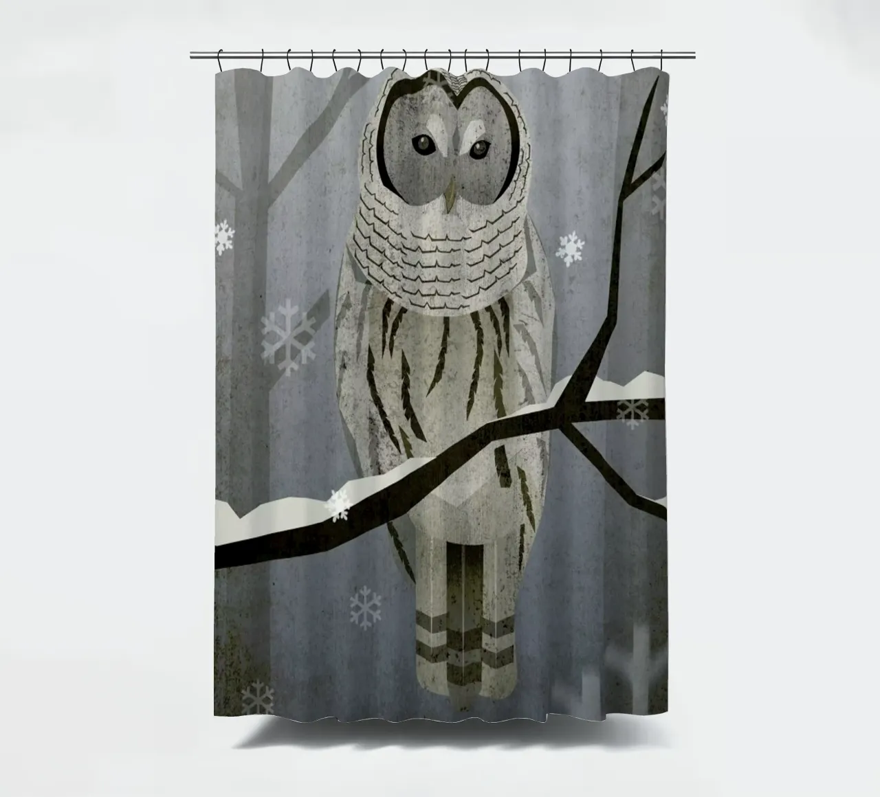 Schnee-Eule Duschvorhang von Sabrina Ziegenhorn