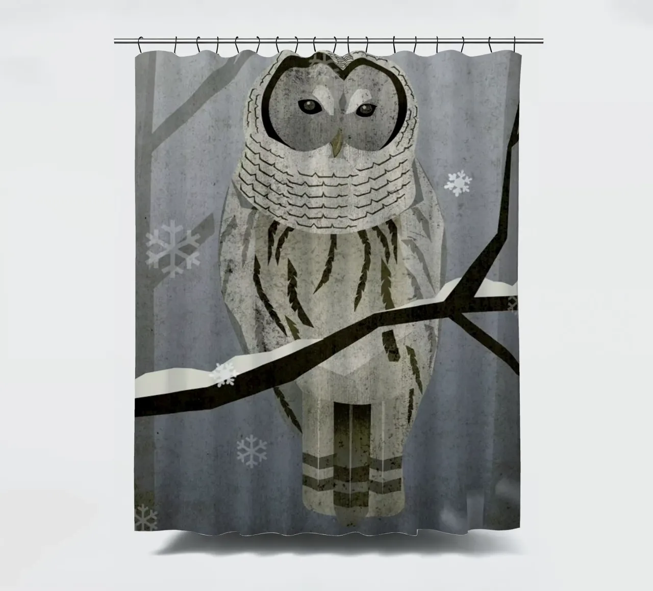 Schnee-Eule Duschvorhang von Sabrina Ziegenhorn