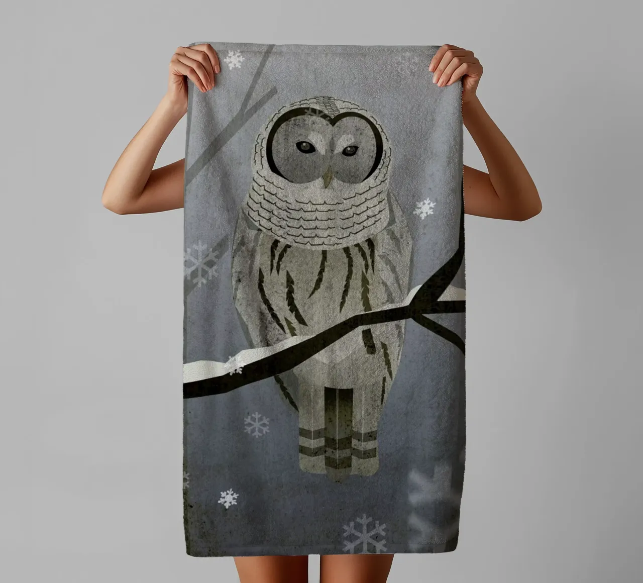 Schnee-Eule badhanddoek van Sabrina Ziegenhorn