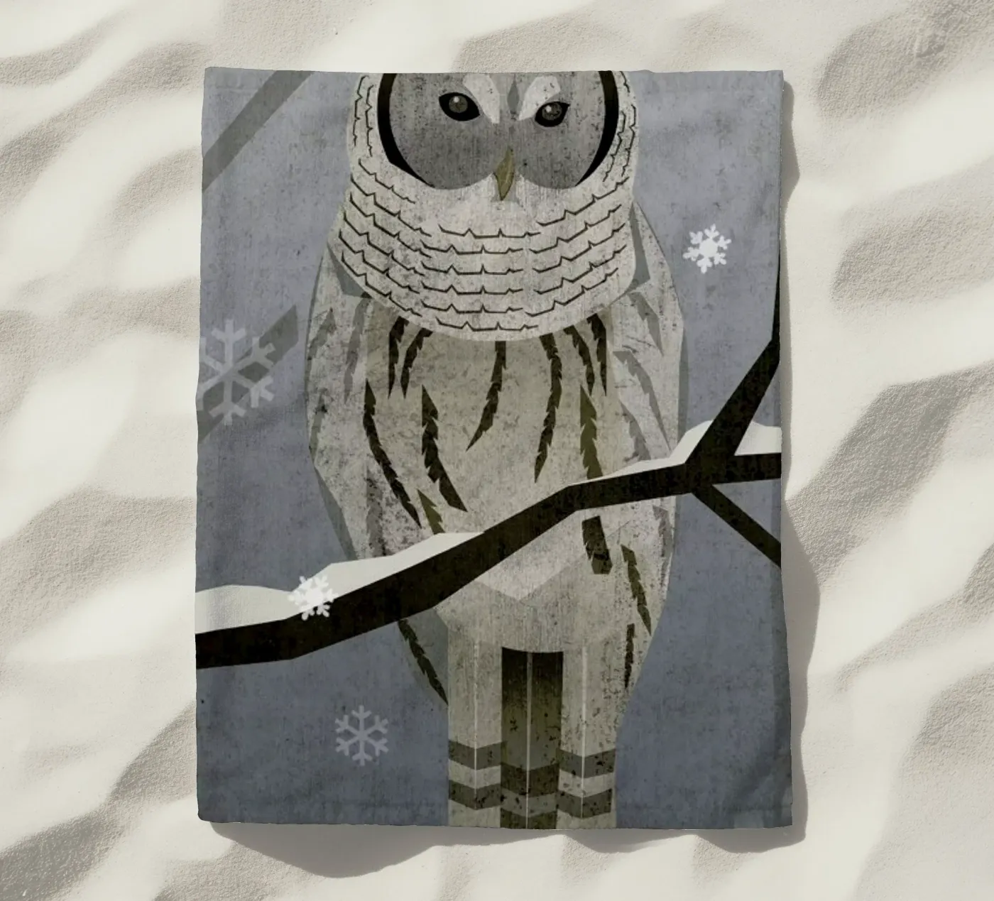 Schnee-Eule beach towel by Sabrina Ziegenhorn