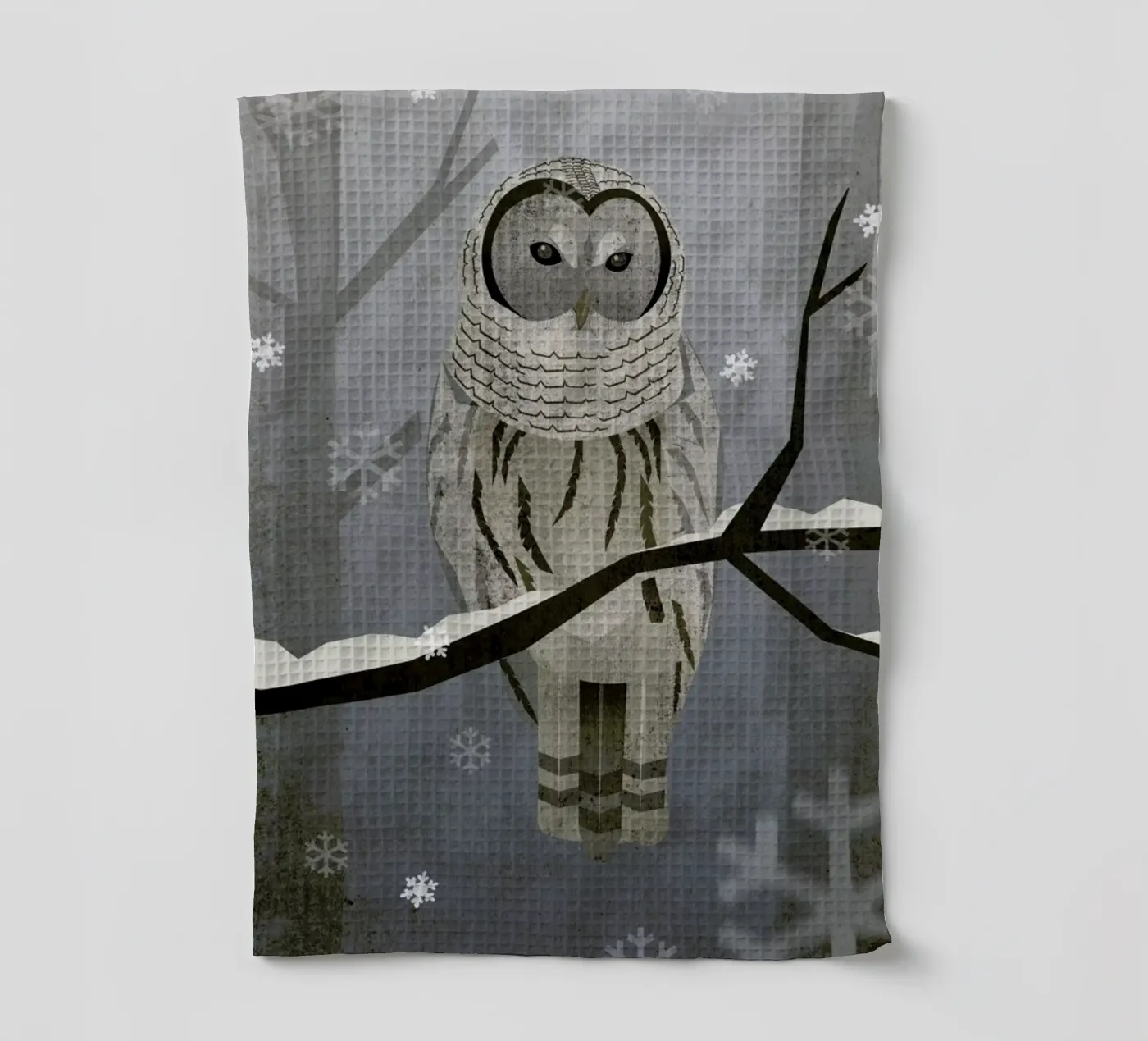 Schnee-Eule Geschirrtuch von Sabrina Ziegenhorn