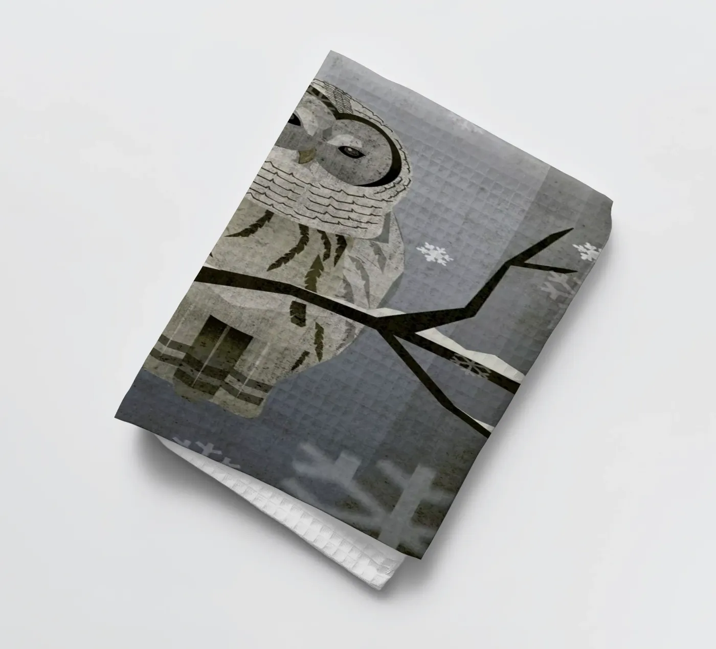 Schnee-Eule Geschirrtuch von Sabrina Ziegenhorn