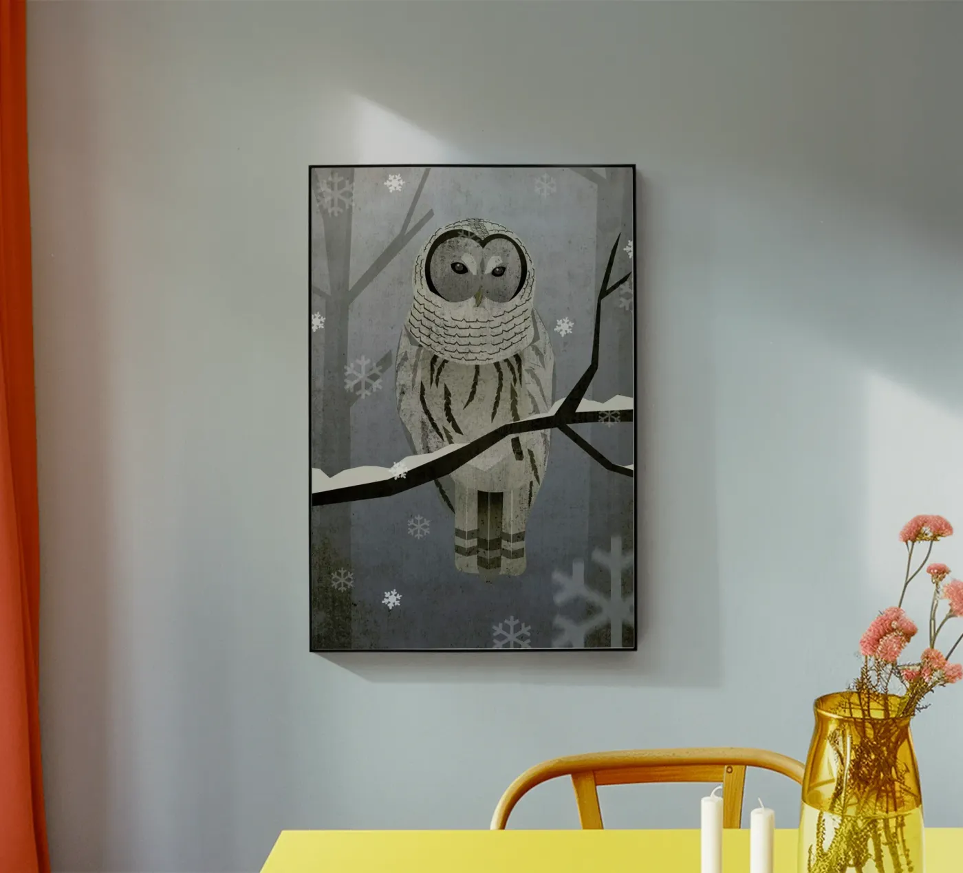 Schnee-Eule Acryl-Glas von Sabrina Ziegenhorn