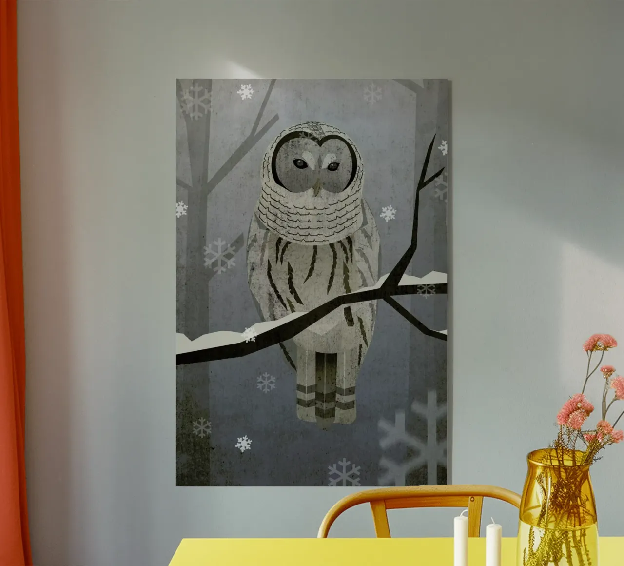 Schnee-Eule acryl van Sabrina Ziegenhorn