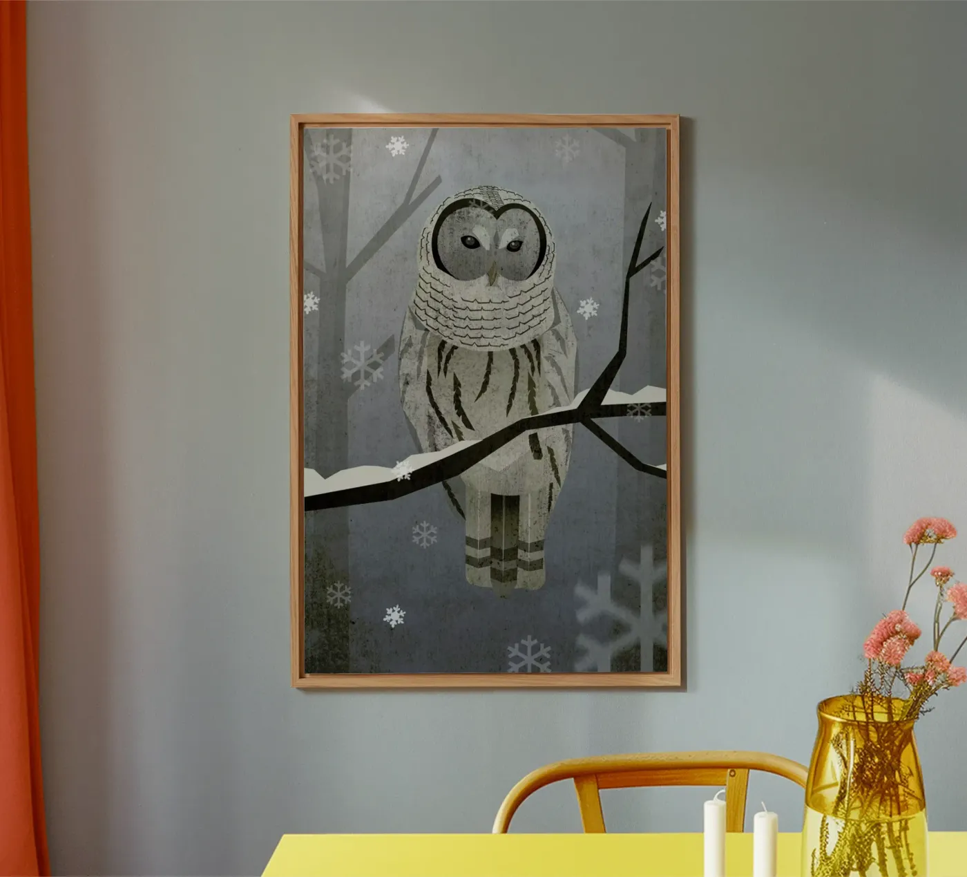 Schnee-Eule Forex-Platte von Sabrina Ziegenhorn