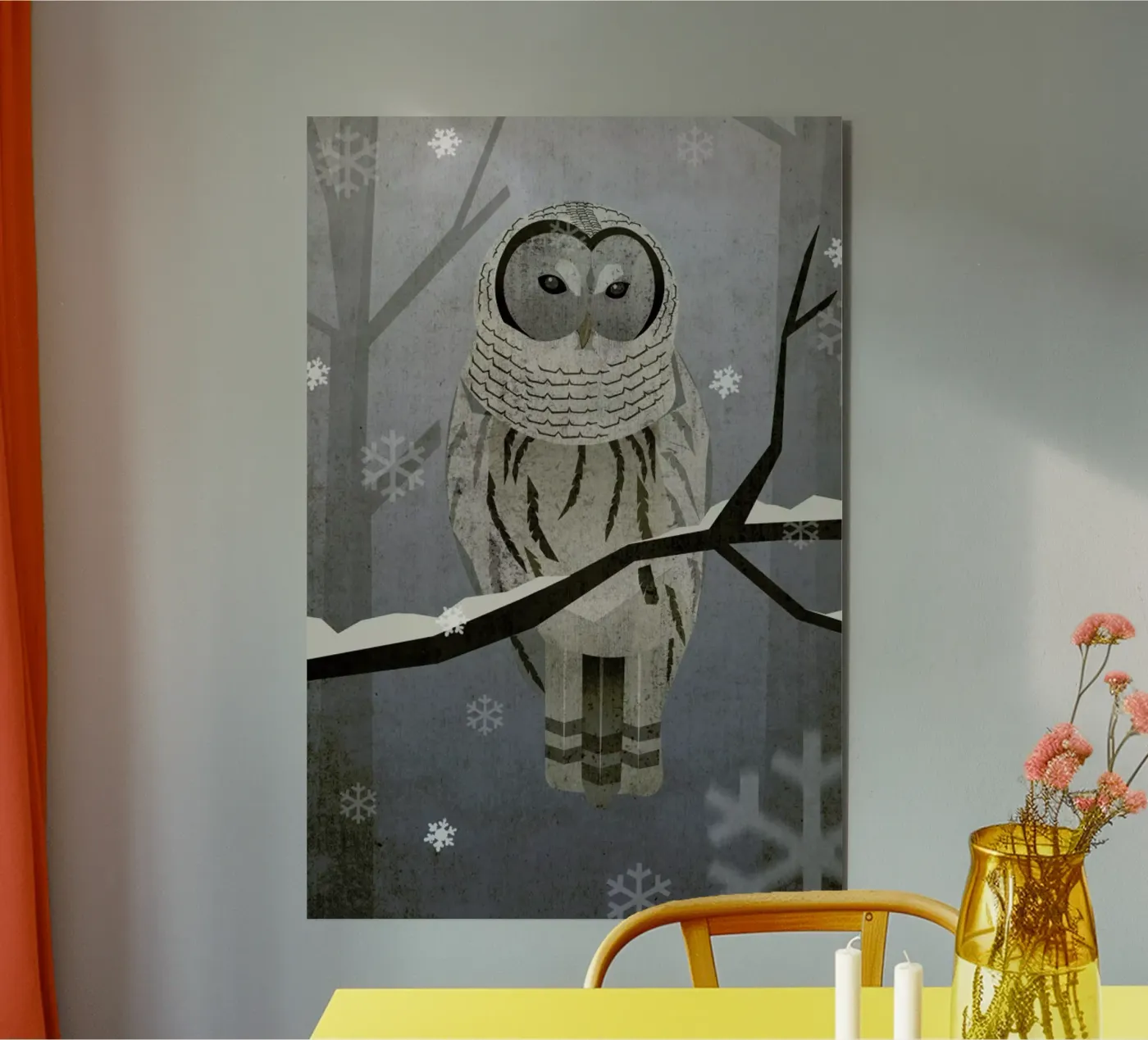 Schnee-Eule Forex-Platte von Sabrina Ziegenhorn