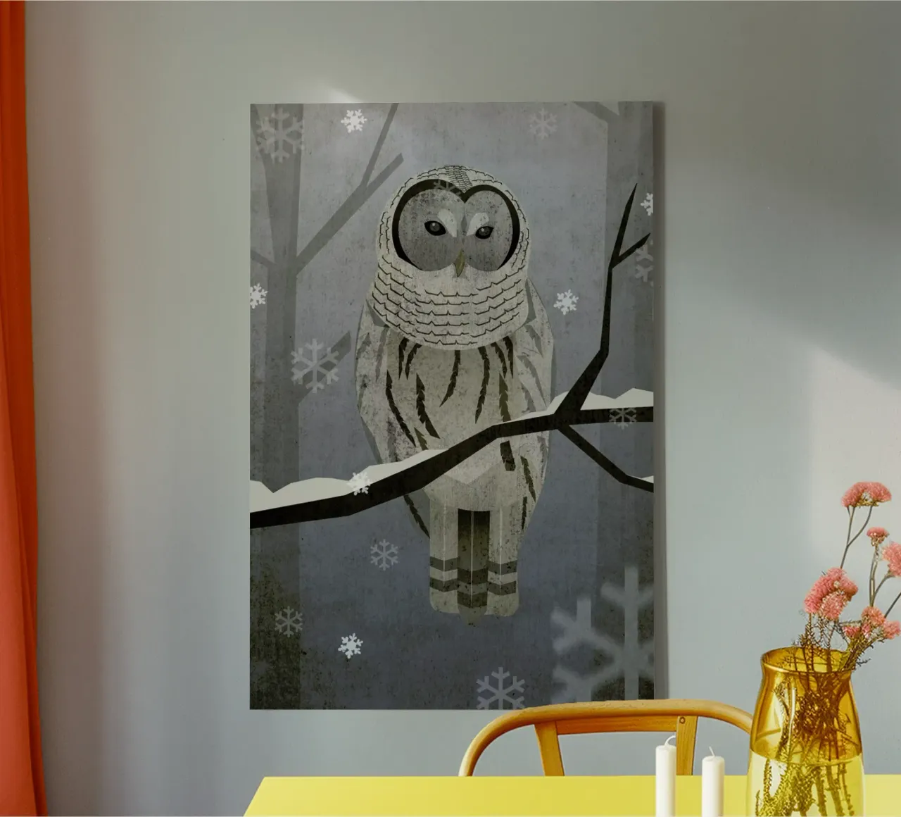 Schnee-Eule canvas van Sabrina Ziegenhorn