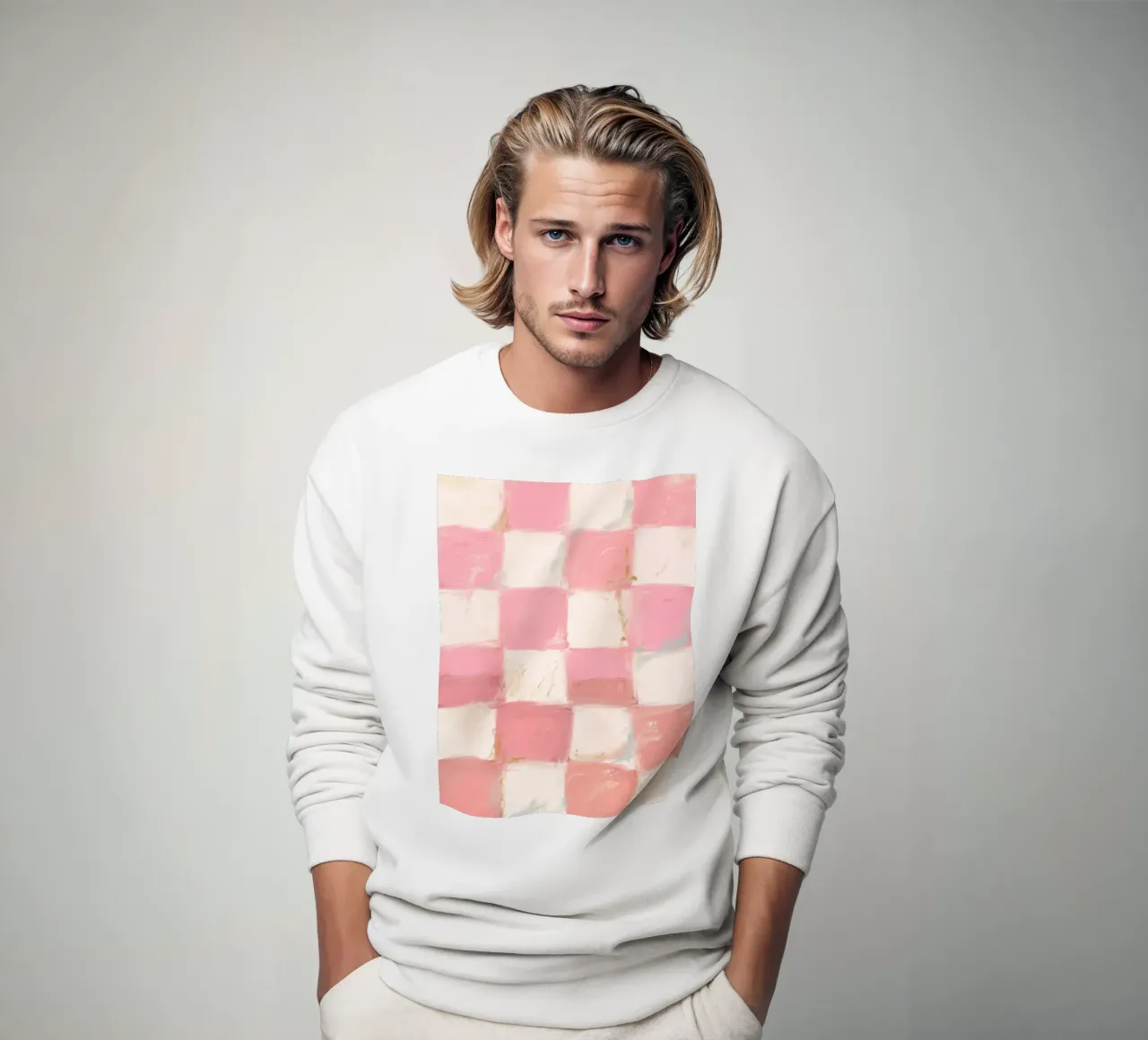 Pink Checks sweatshirt by treechild