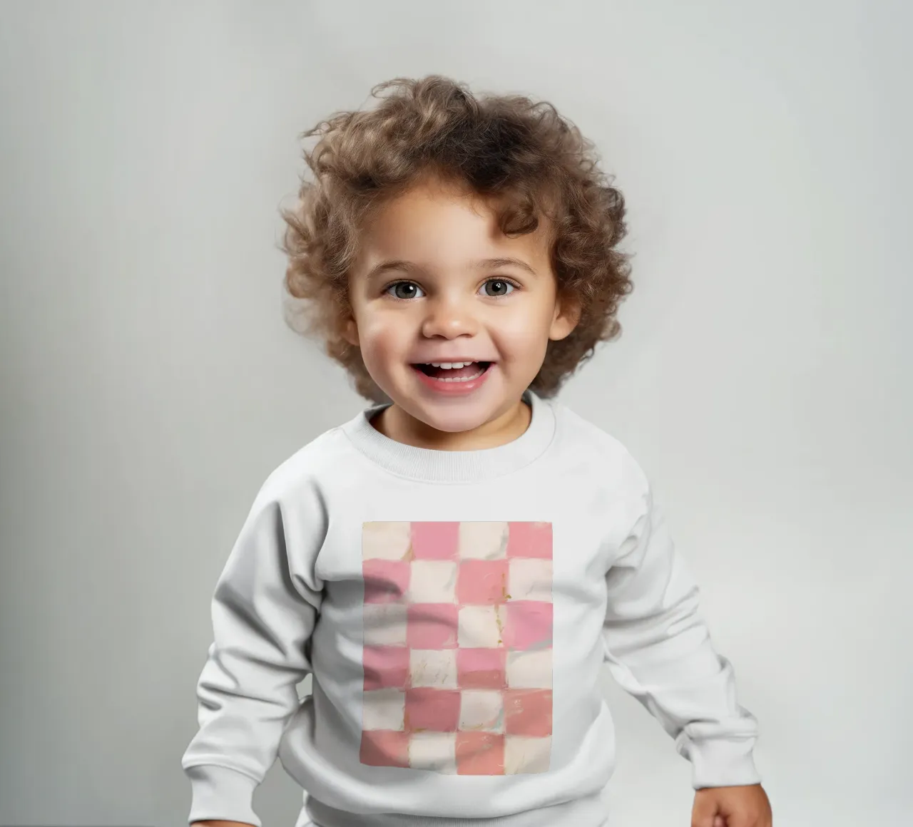 Pink Checks felpa neonato da treechild