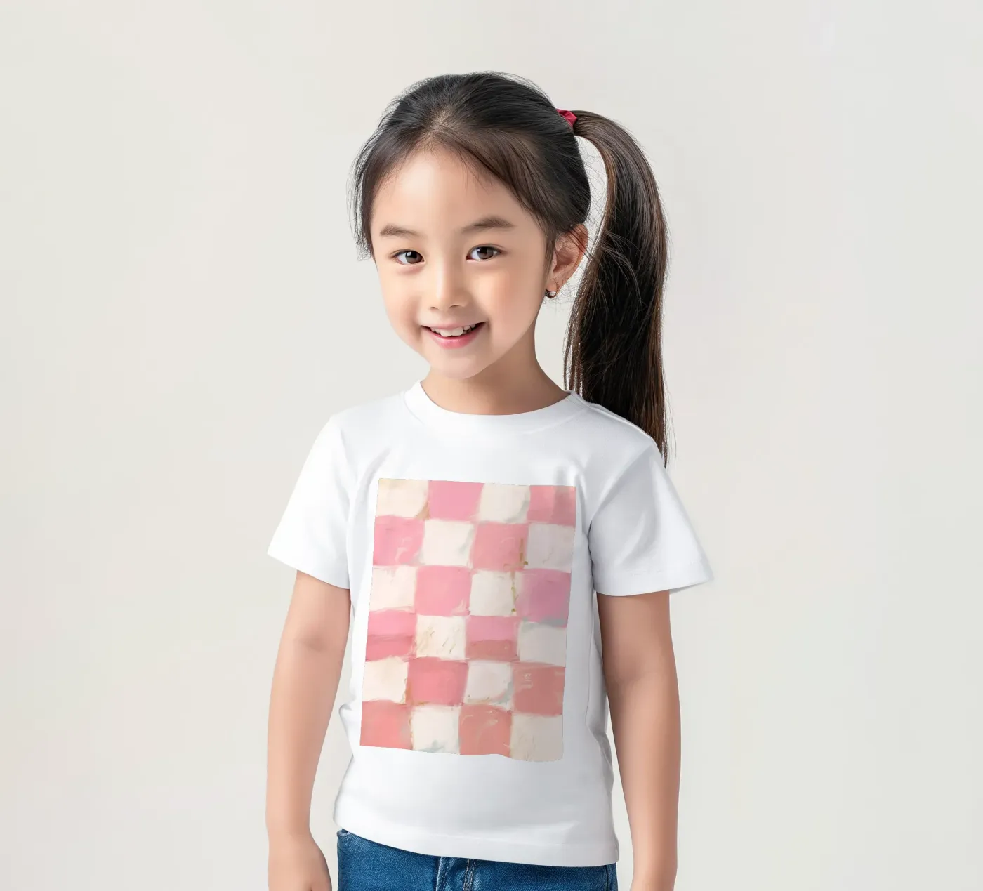 Pink Checks t-shirt bambini da treechild