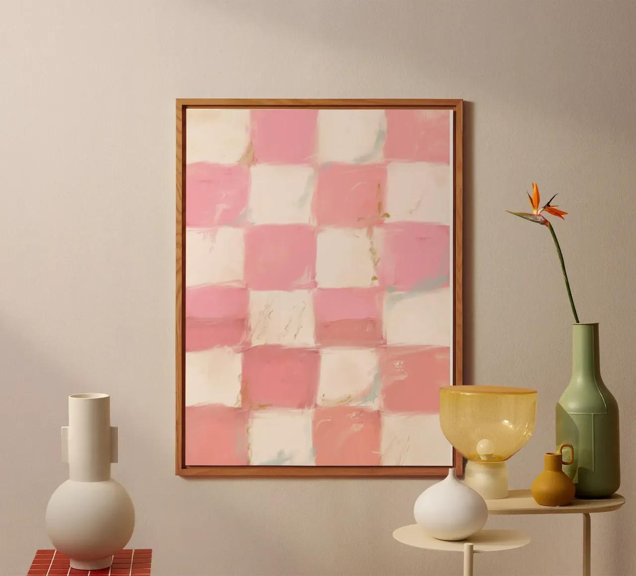 Pink Checks alluminio dibond da treechild