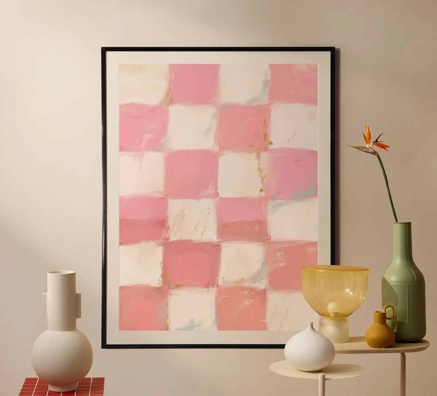 Pink Checks poster van treechild