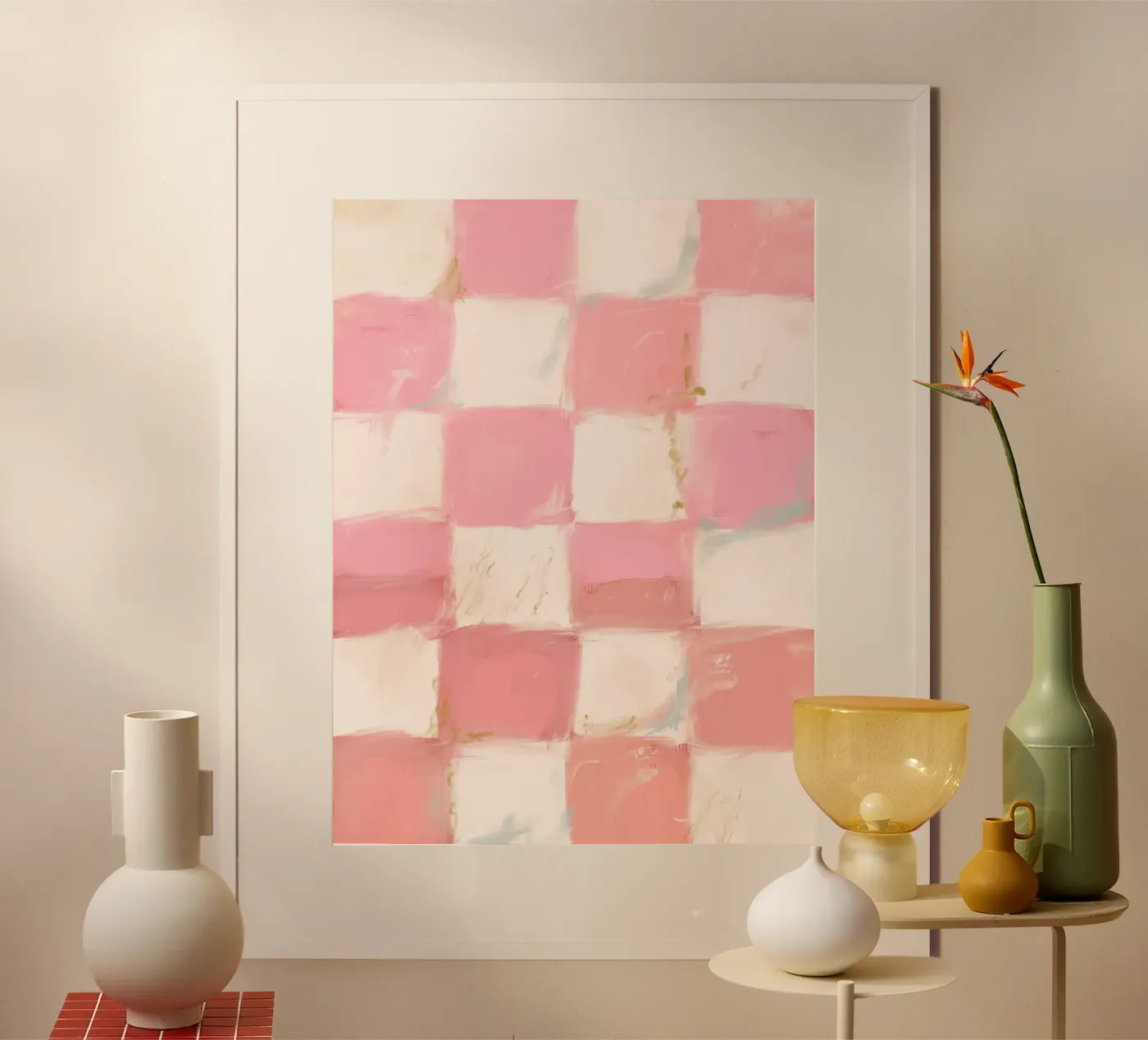 Pink Checks poster van treechild