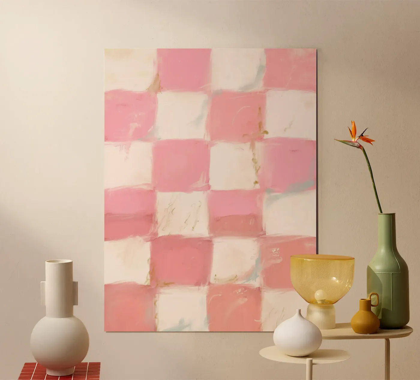 Pink Checks poster van treechild