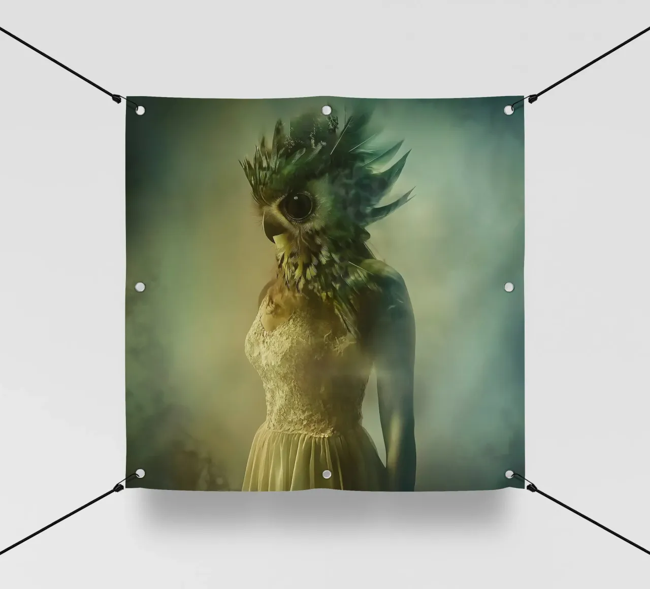 Ragazza testa di gufo telo in pvc da Motivate-Today