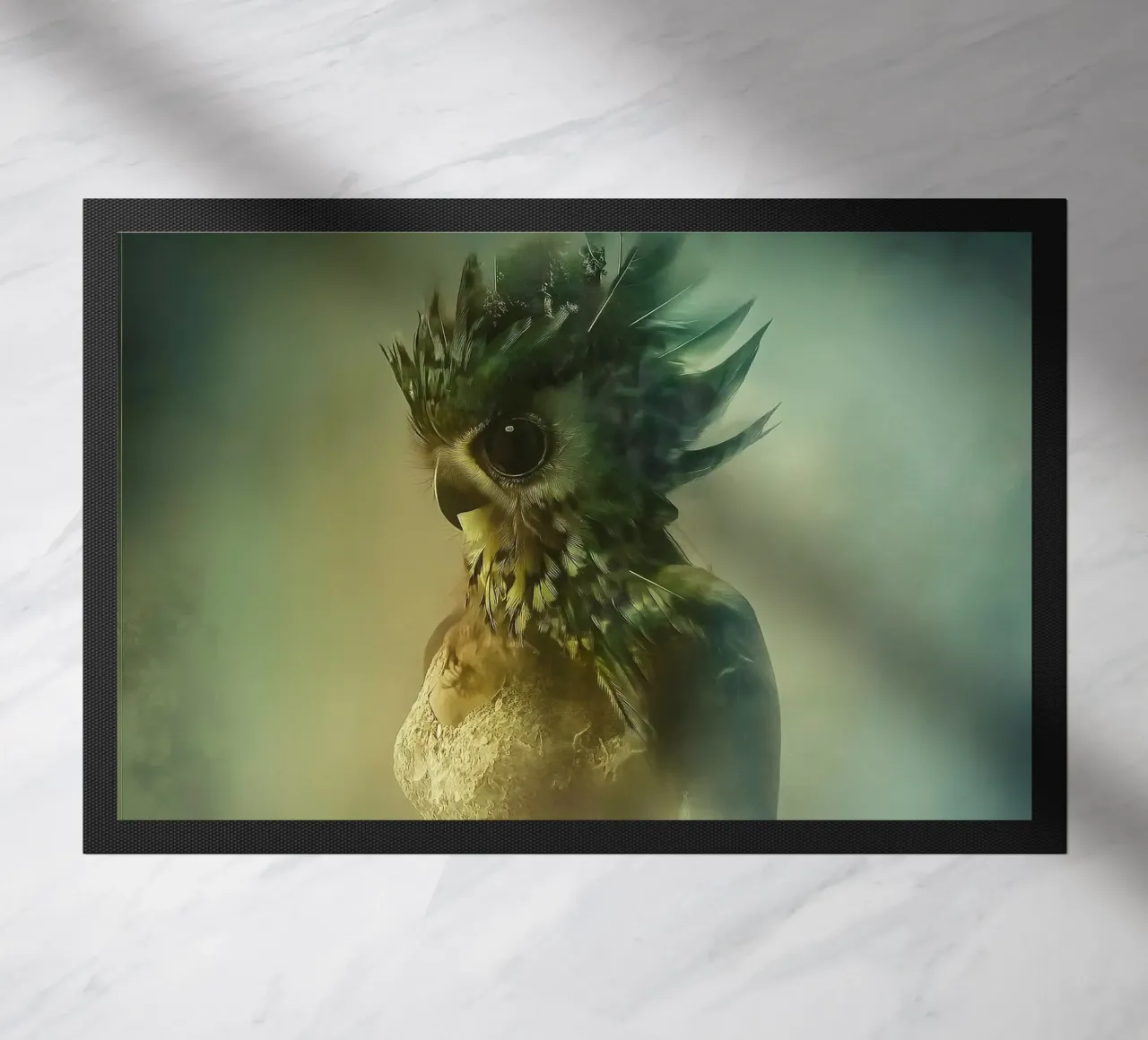 Ragazza testa di gufo zerbino da Motivate-Today