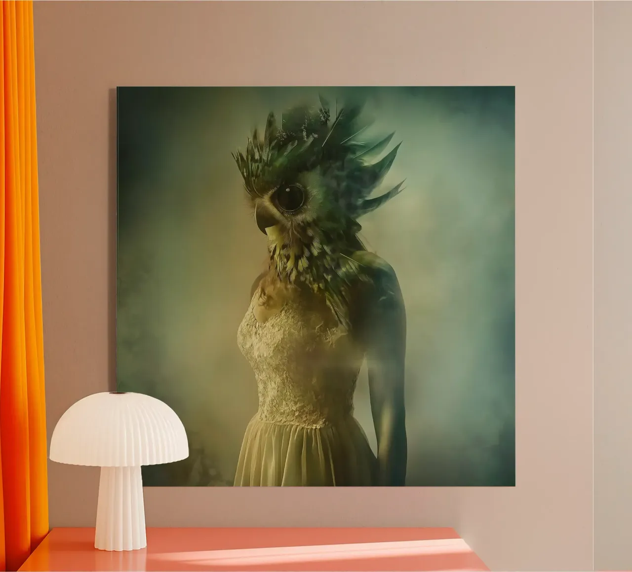 Ragazza testa di gufo plexiglass da Motivate-Today