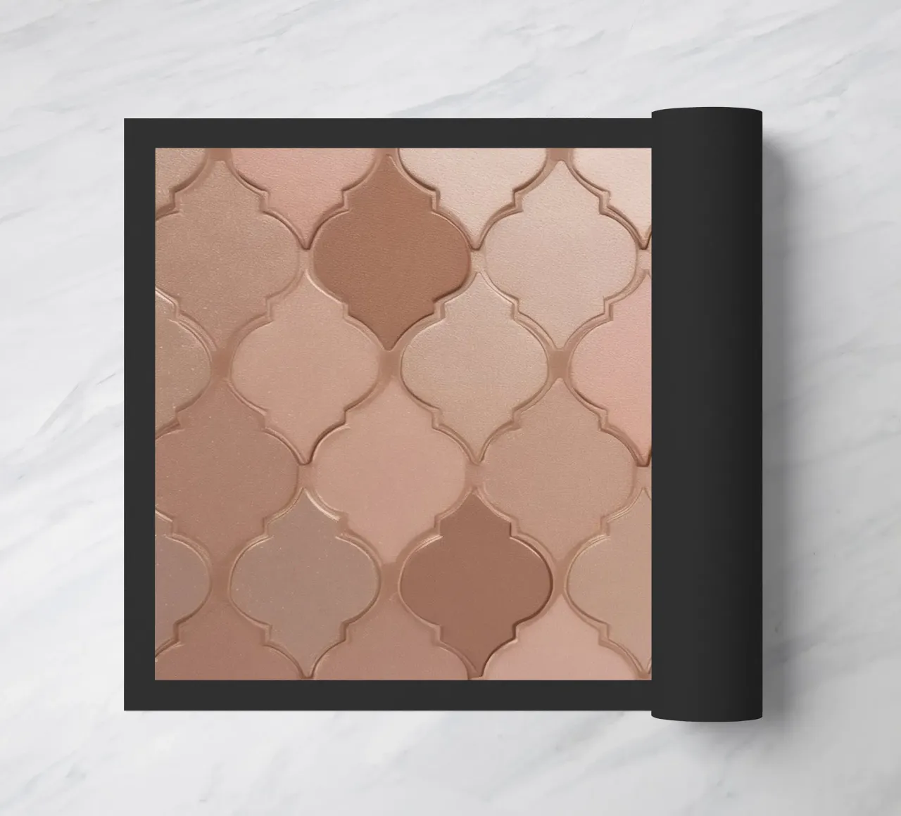 Rose gold chic pattern doormat by Carinaprint