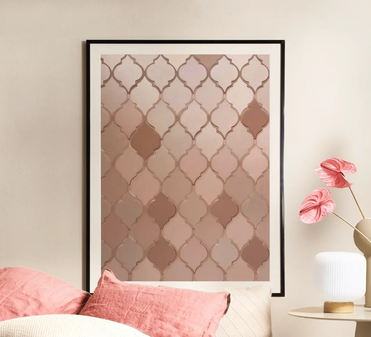 Rose gold chic pattern poster by Carinaprint