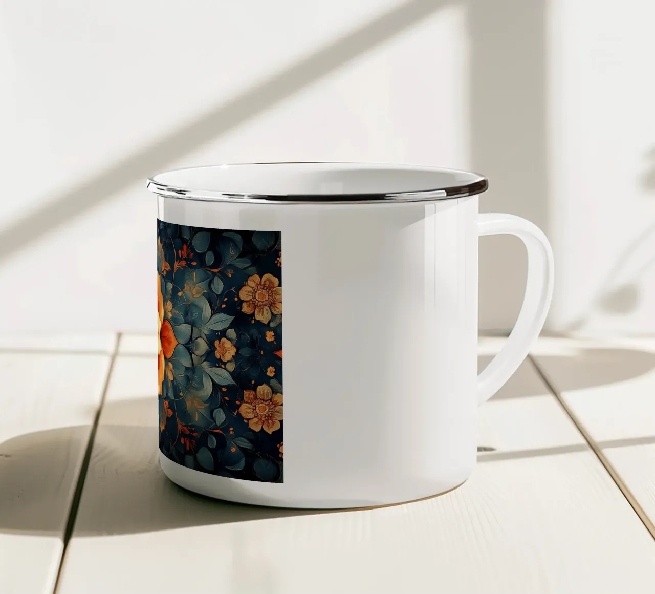 The Essence of Bloom taza de esmalte de Artful Bloom