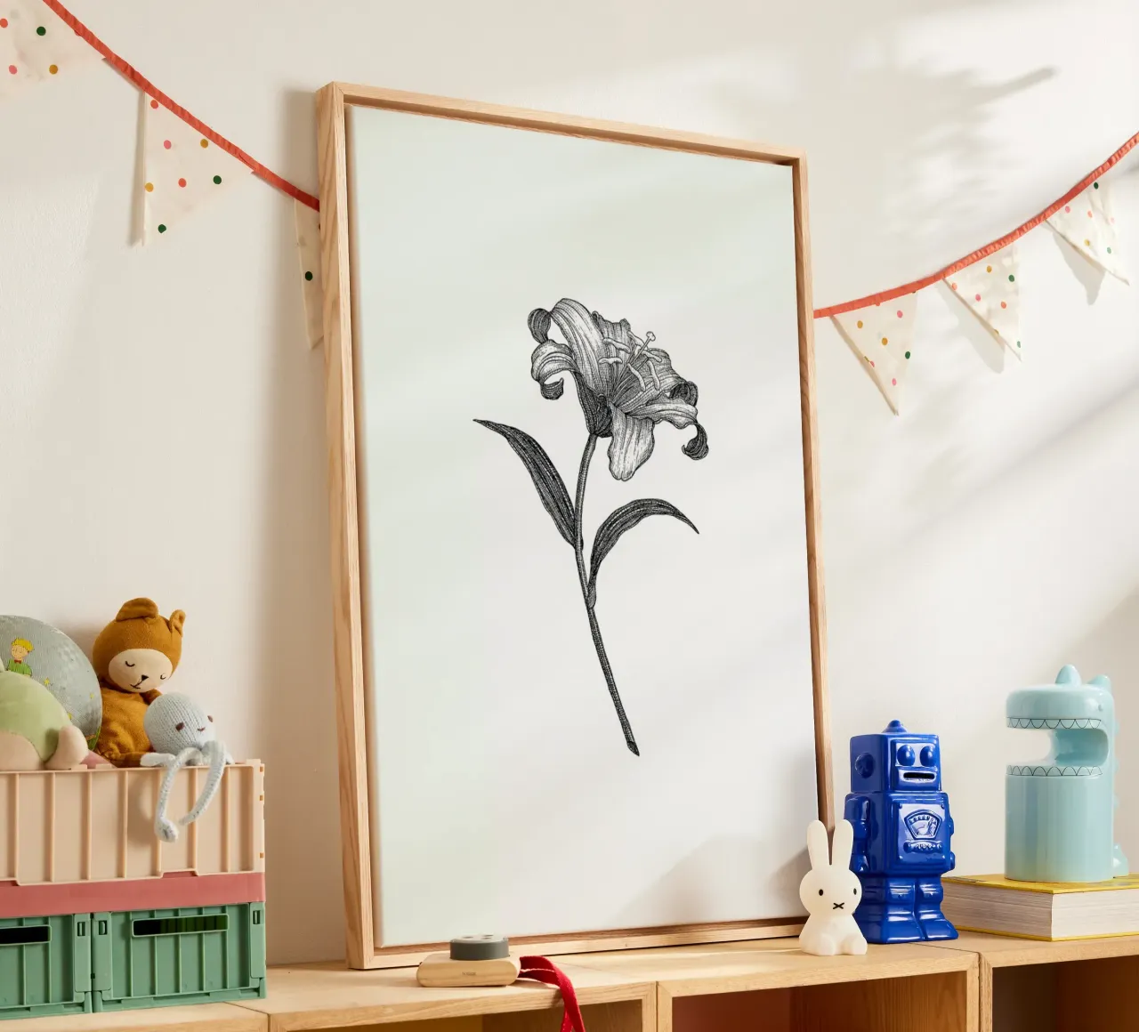 Lily tela con Cornice a cassetta da Pen & Ink
