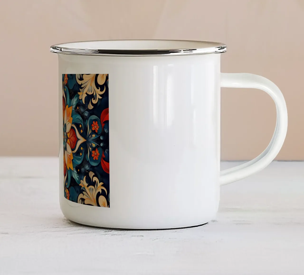 Wild Blooms Unbound taza de esmalte de Artful Bloom
