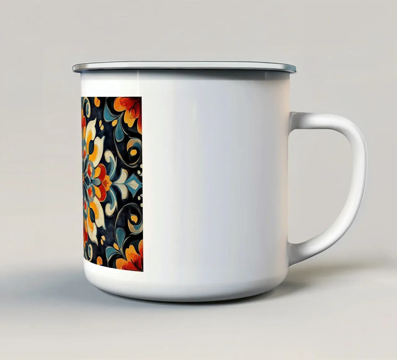 A Canvas of Blossoms taza de esmalte de Artful Bloom
