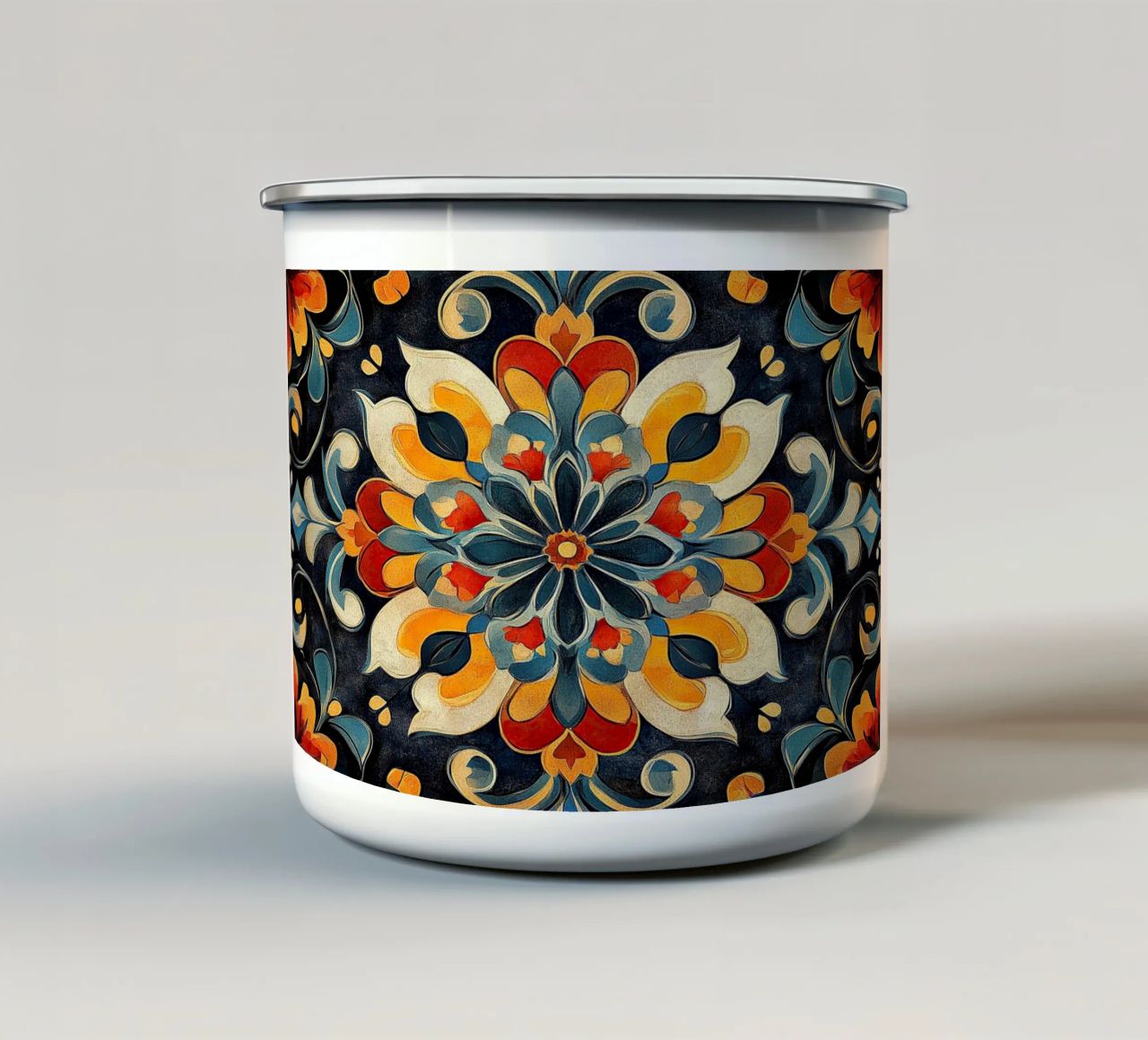 A Canvas of Blossoms tazza in smalto da Artful Bloom