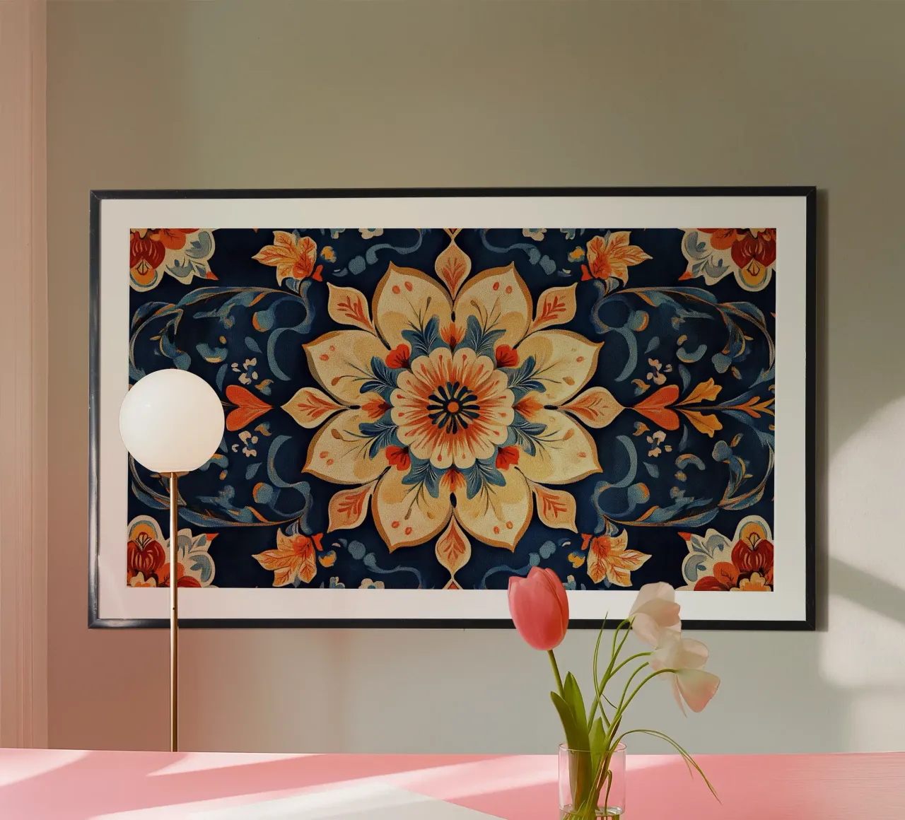 Serenity Among the Flowers poster con telaio in legno da Artful Bloom