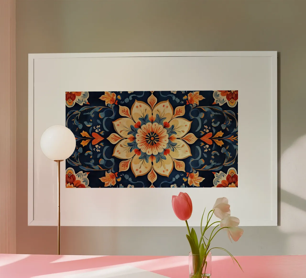 Serenity Among the Flowers poster con telaio in legno da Artful Bloom