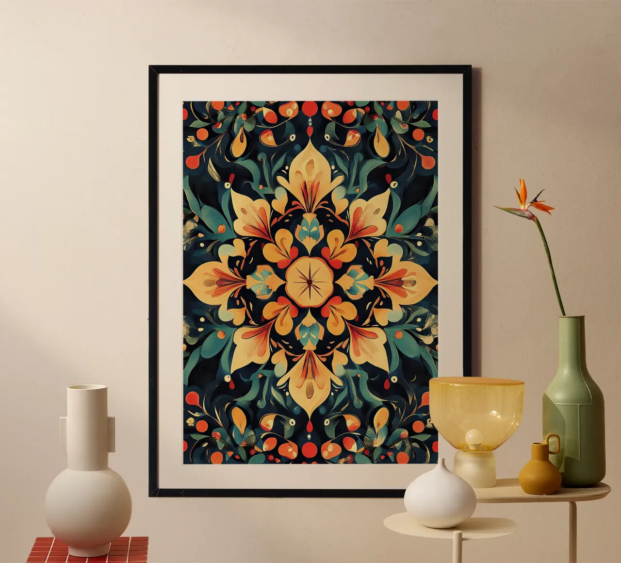 Garden of Infinite Hues poster con telaio in legno da Artful Bloom