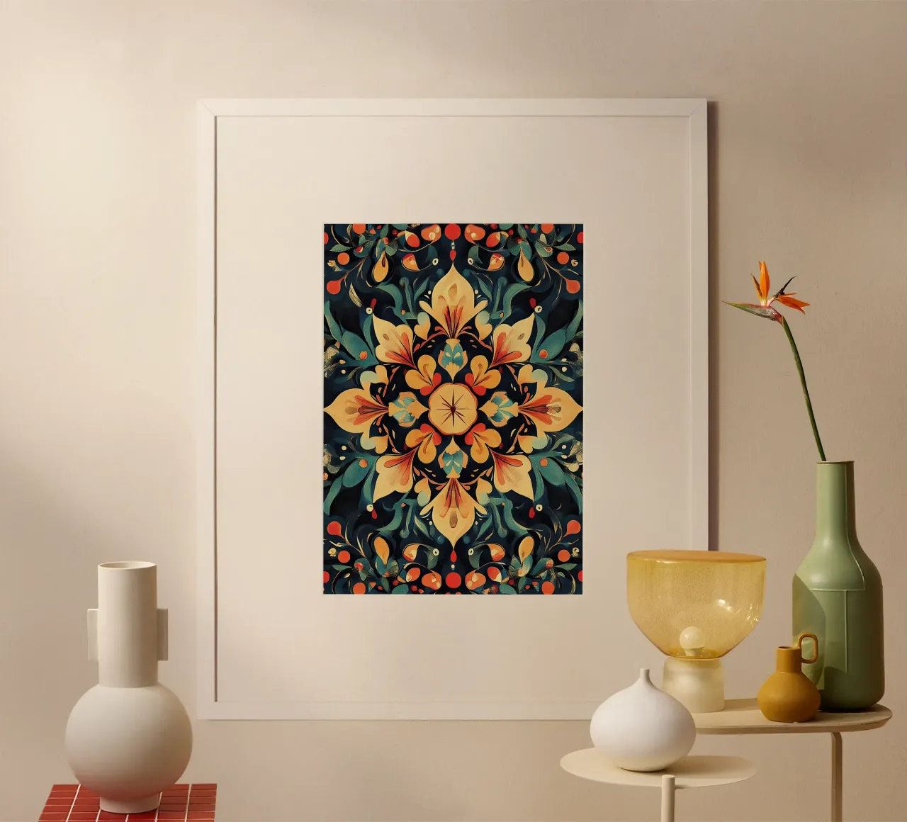 Garden of Infinite Hues poster con telaio in legno da Artful Bloom