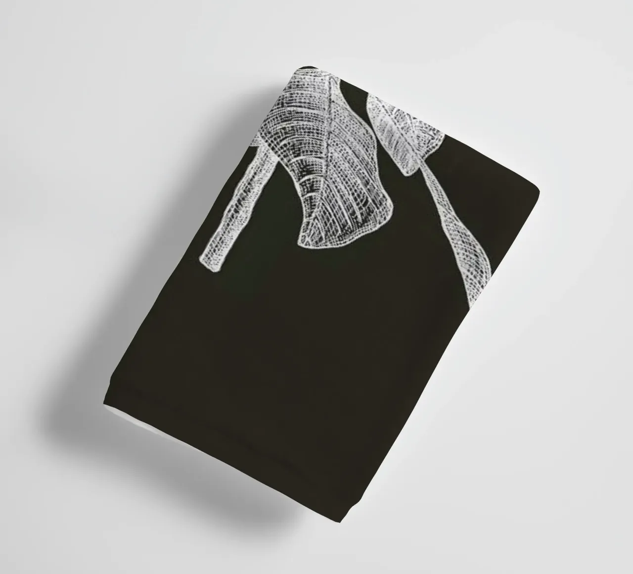 Magnolia - White on Grey towel by Pen & Ink