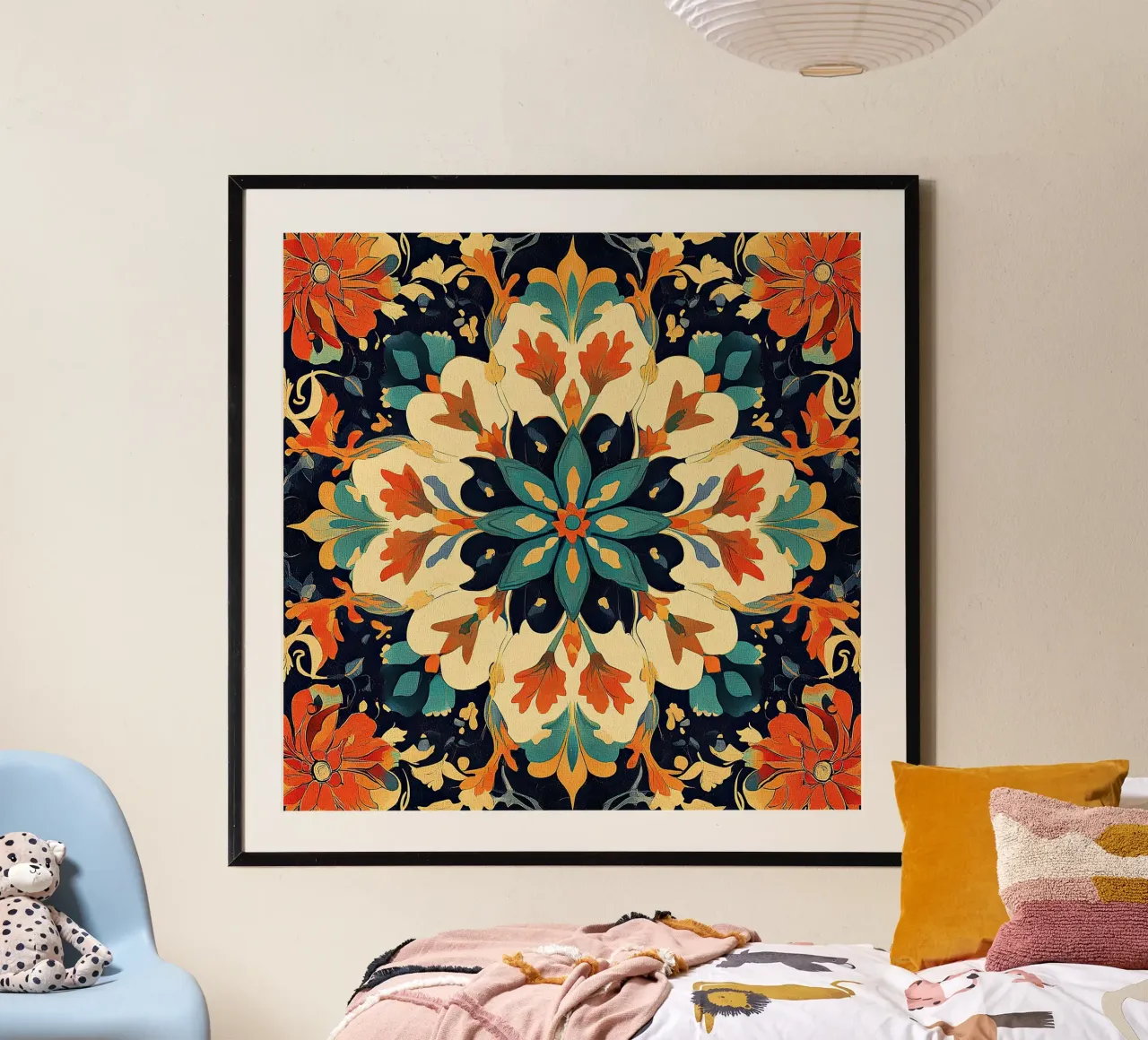 Serenity Among the Flowers poster con telaio in legno da Artful Bloom