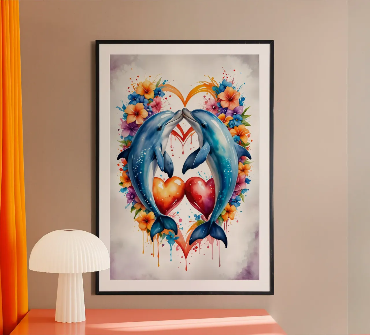 Delfini innamorati, San Valentino poster da Holidays