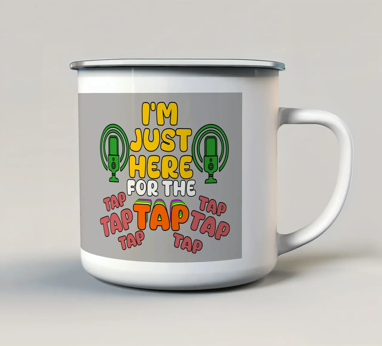 Solo qui per le vibrazioni del microfono Tap ASMR tazza in smalto da sillyindustries