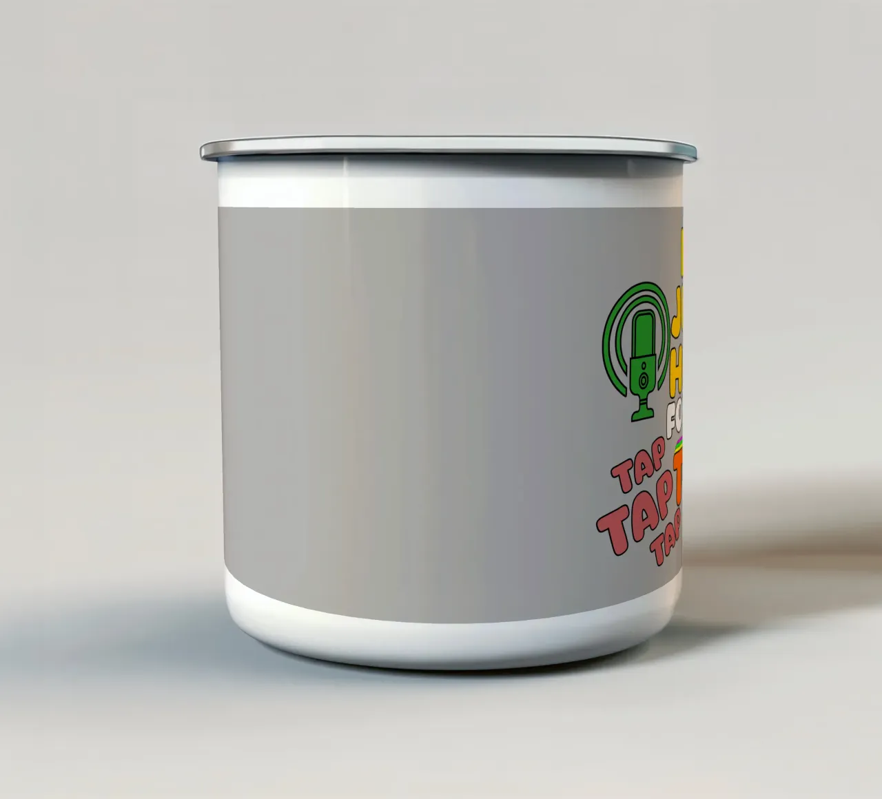 Solo qui per le vibrazioni del microfono Tap ASMR tazza in smalto da sillyindustries