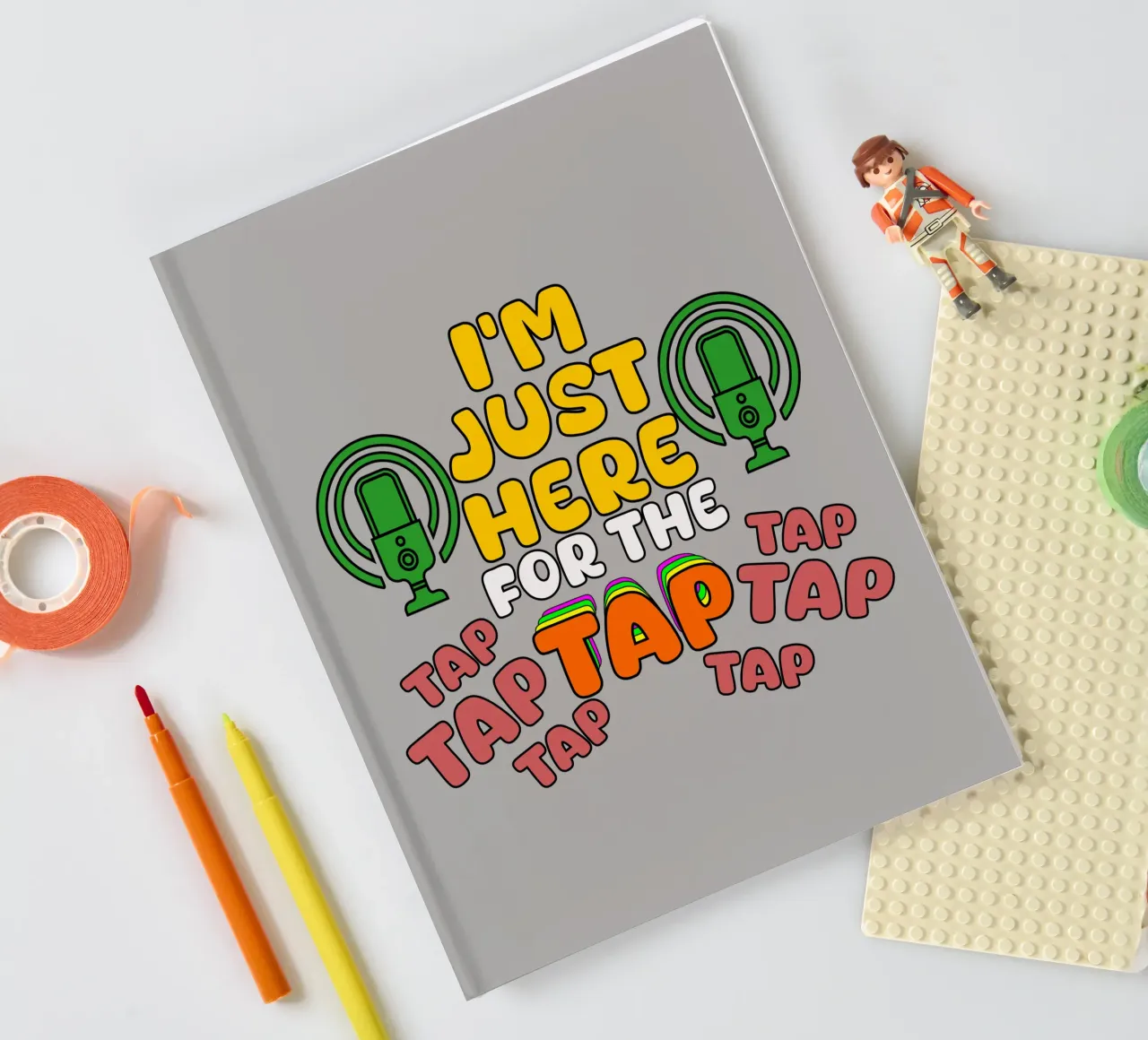 Just Here for the Tap ASMR Microphone Vibes notebook by sillyindustries