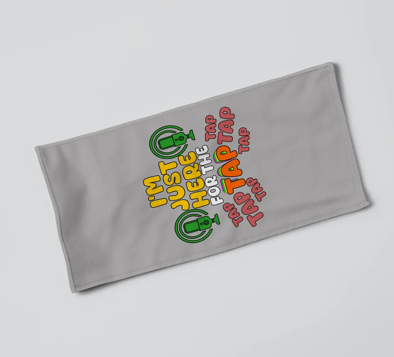 Just Here for the Tap ASMR Microphone Vibes towel by sillyindustries