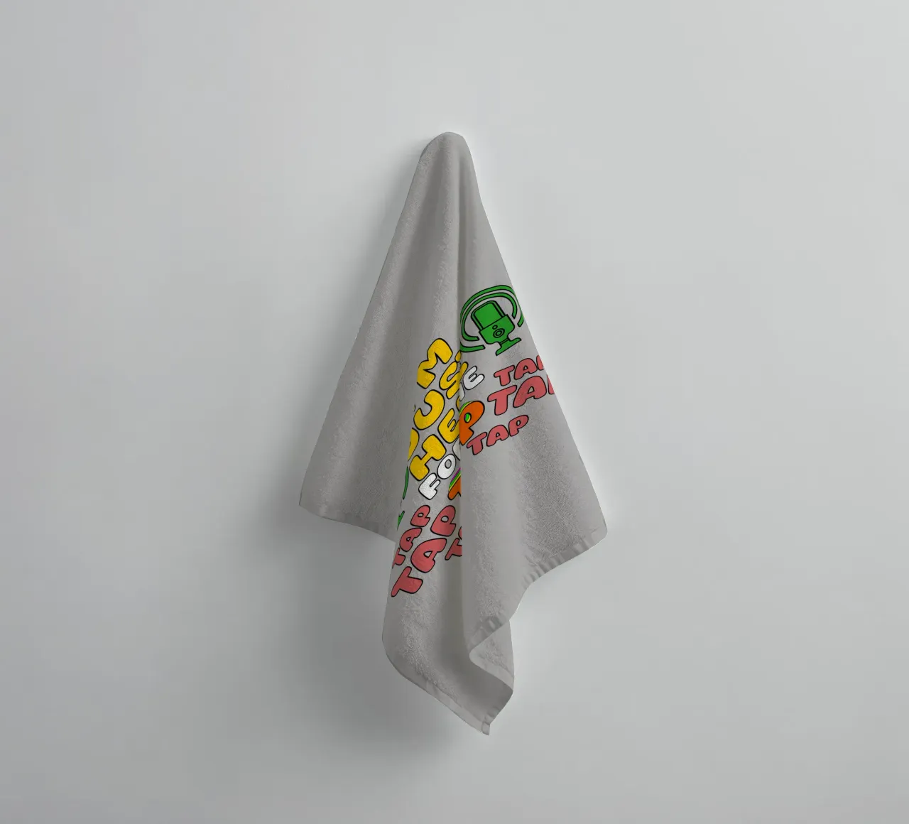 Just Here for the Tap ASMR Microphone Vibes towel by sillyindustries