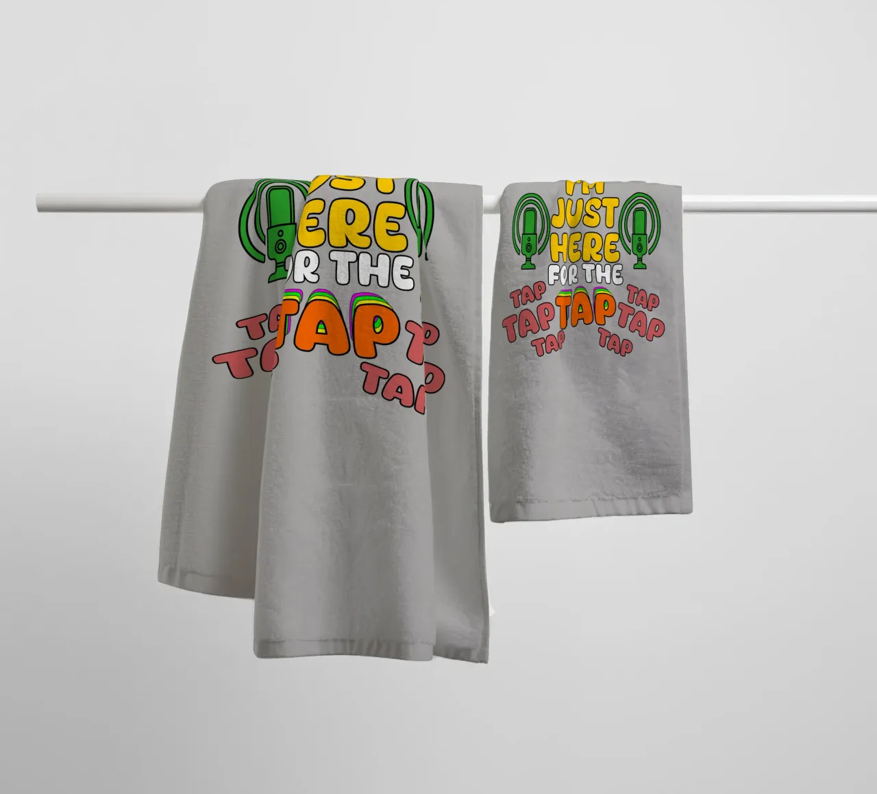Just Here for the Tap ASMR Microphone Vibes towel by sillyindustries