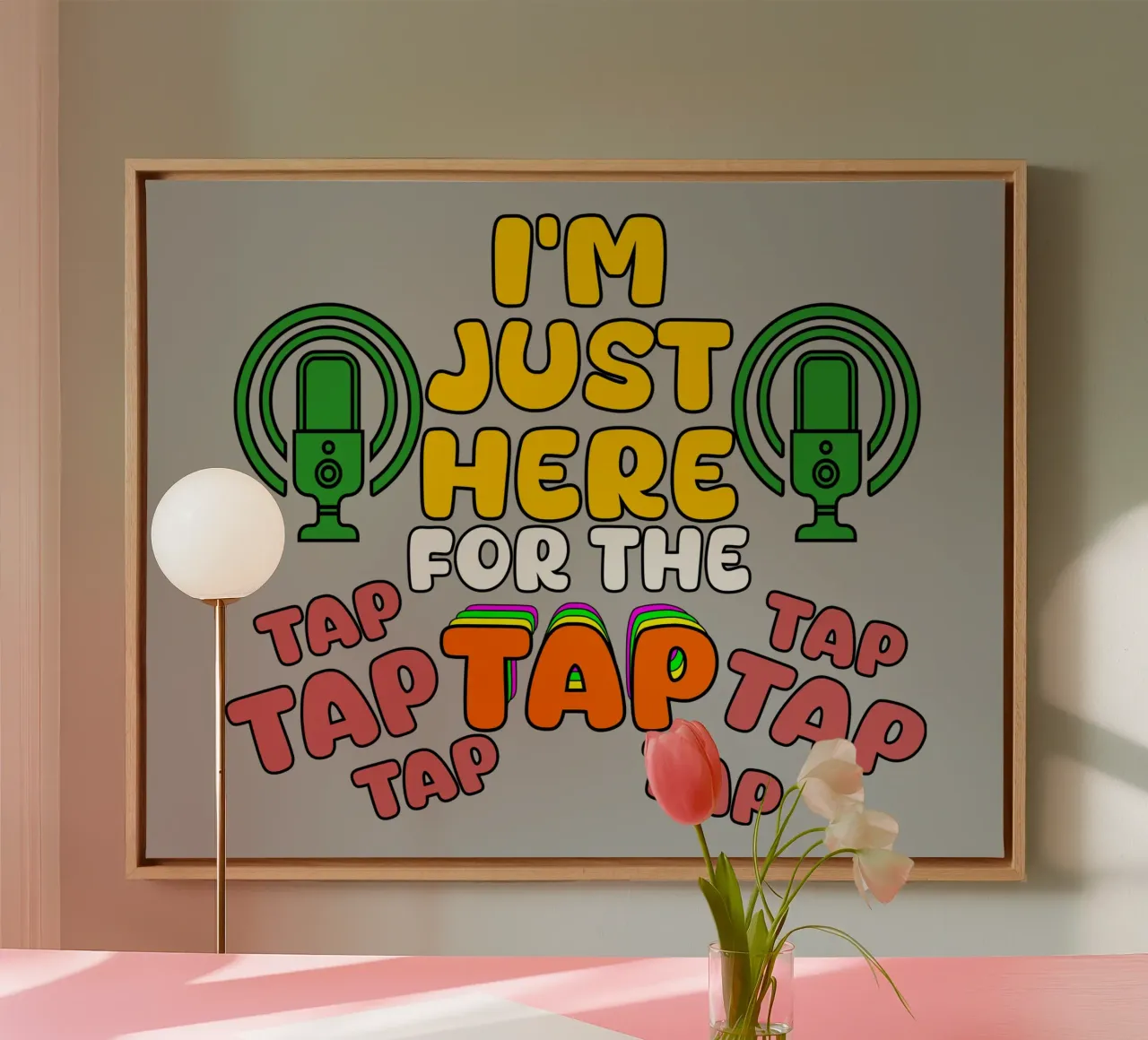 Just Here for the Tap ASMR Microphone Vibes canvas by sillyindustries
