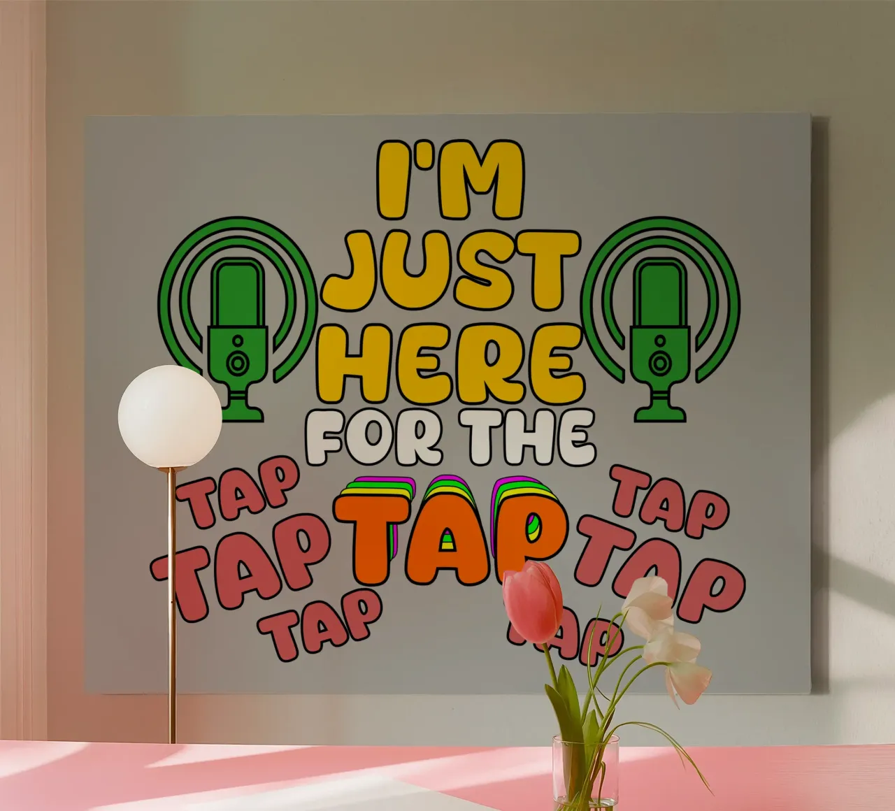 Just Here for the Tap ASMR Microphone Vibes canvas by sillyindustries