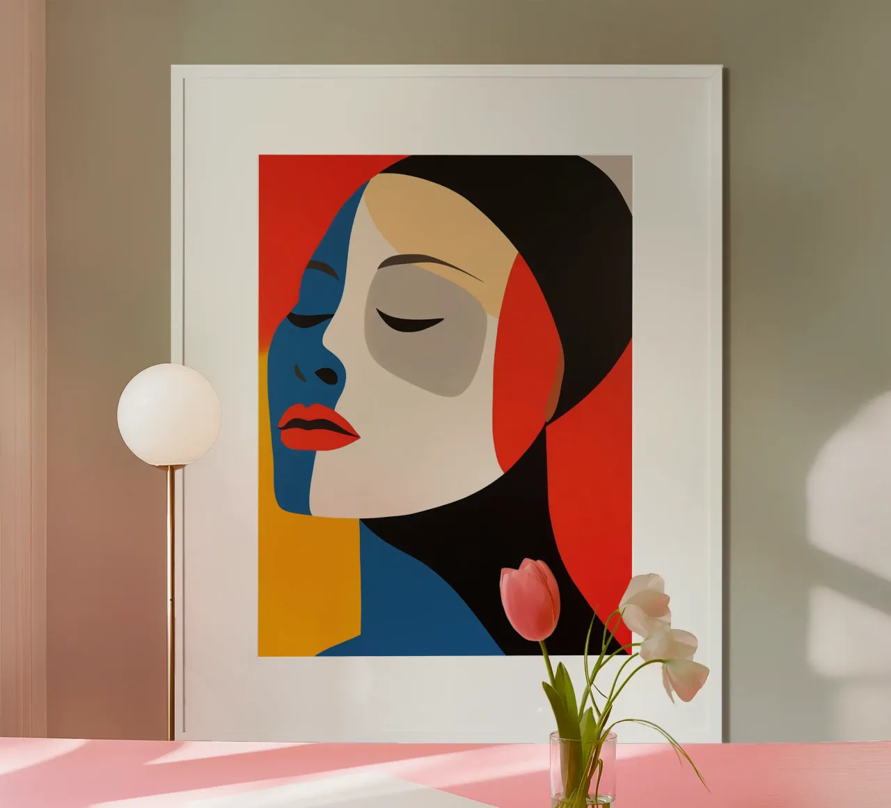 Ritratto geometrico vibrante e colorato di una donna poster da Autofocus