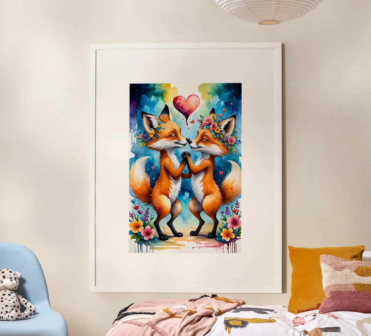 Renards amoureux, aquarelle de la Saint-Valentin hahnemühle de Holidays
