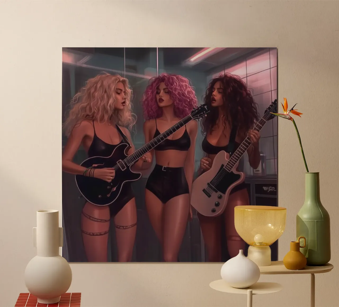 Rock Band poster con telaio in alluminio da Motivate-Today