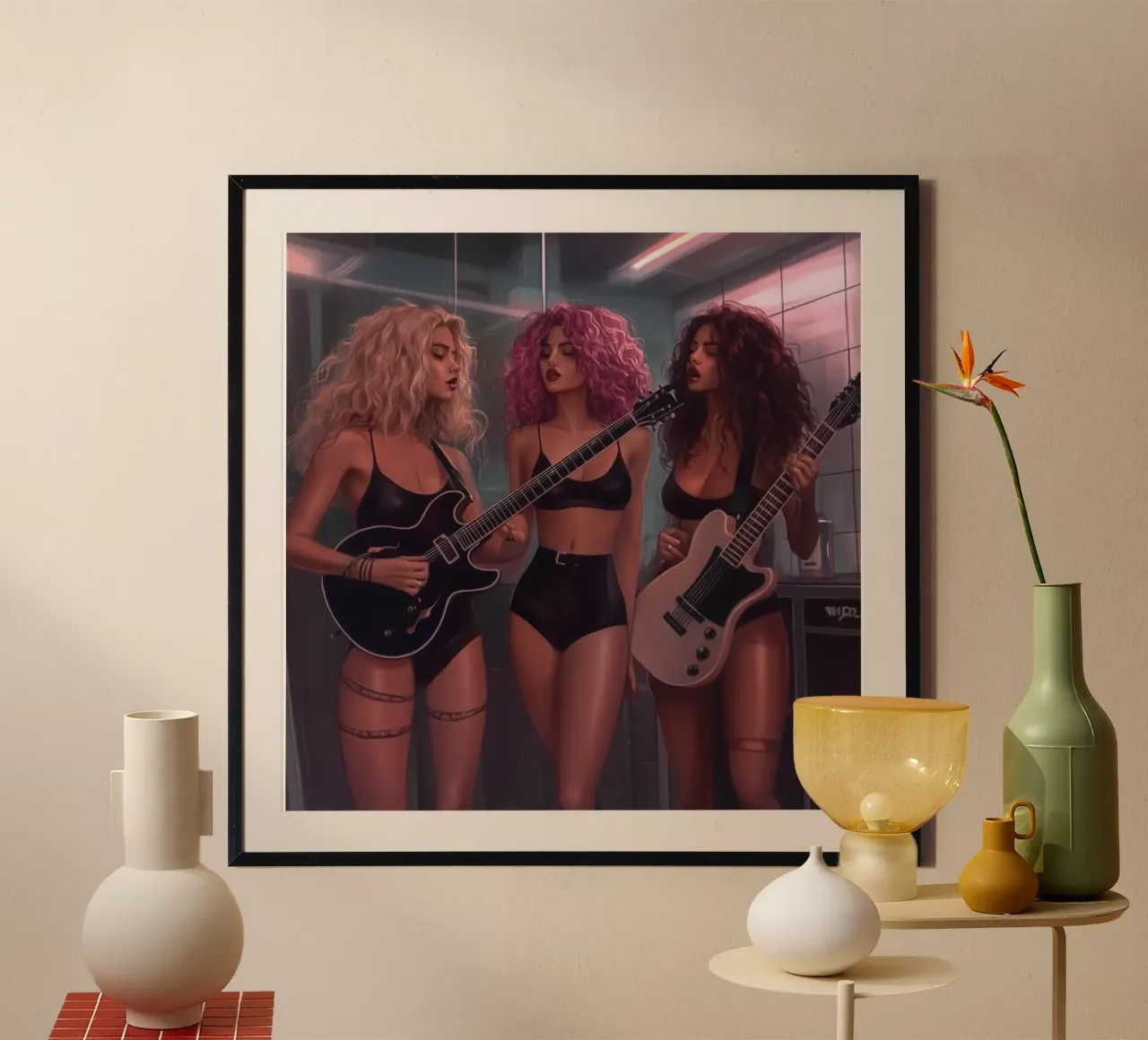 Rock Band poster con telaio in alluminio da Motivate-Today