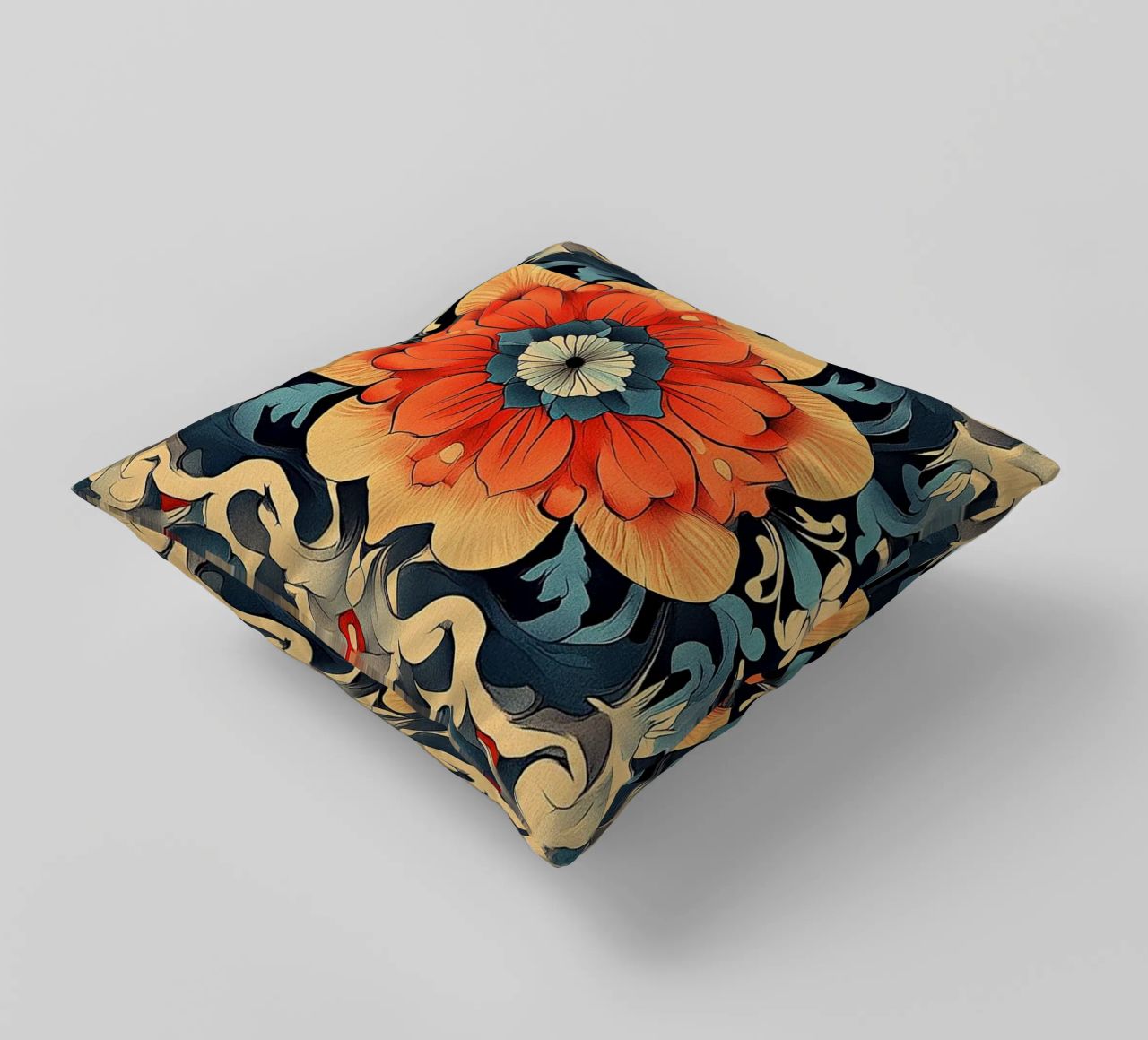 The Graceful Wildflower Waltz decorative cushion by Artful Bloom