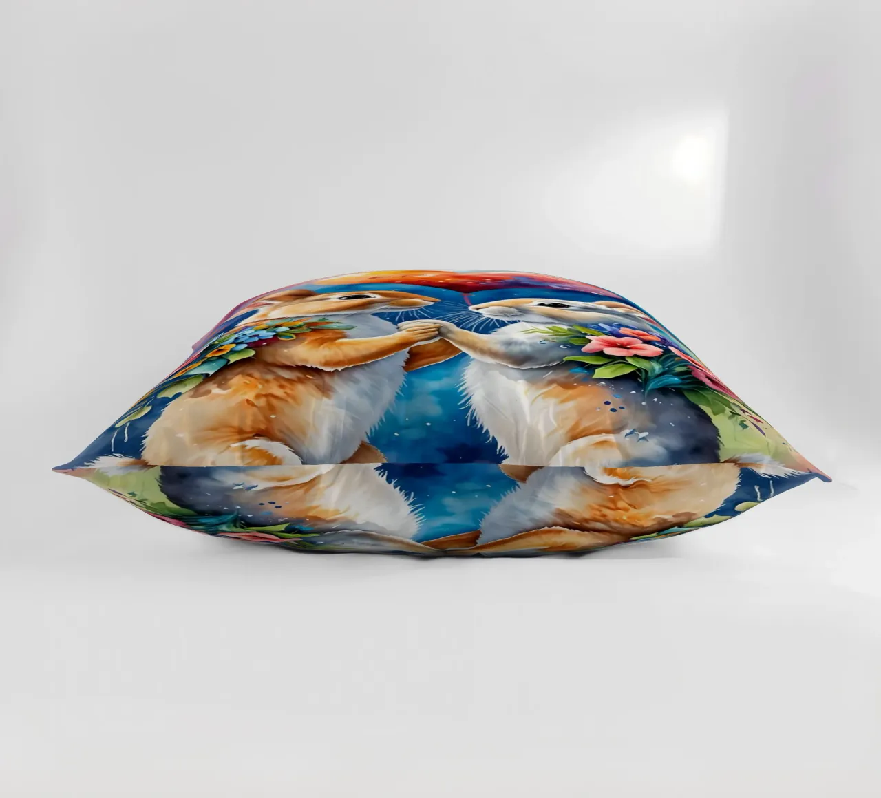 Rabbits in love, Valentine's Day decorative cushion by Holidays