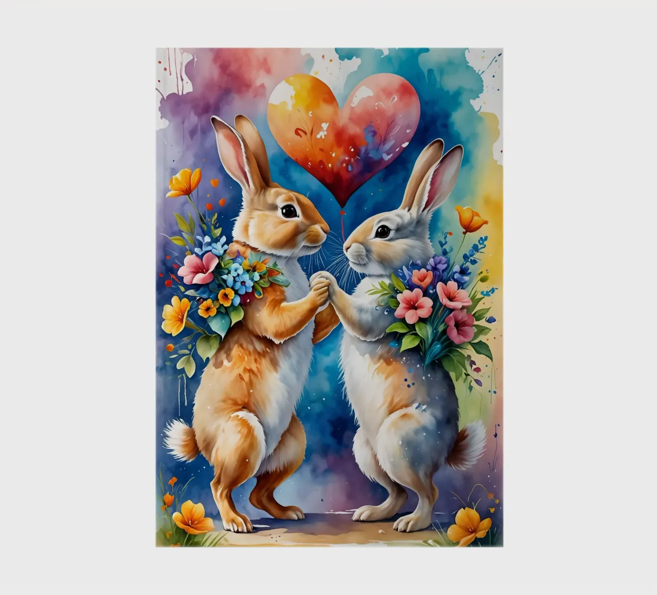 Rabbits in love, Valentine's Day notebook by Holidays
